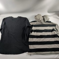 Lot of 8 Crew Neck Hoodie Pull Over Long Sleeve T-shirts Mens Size XS/S/M/L/XL