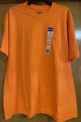 GILDAN DryBlend, Hunter Safety Orange, Tee Shirt, Adult XL, Preshrunk, NWOT