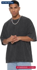 Oversized Tshirts for Men Short Sleeve Vintage Washed Basic Loose Tees 2026