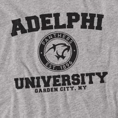 Adelphi University Adult T-Shirt Circle Logo, Athletic Heather, S-5XL