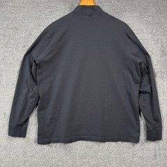 Lands End Super-T Shirt Mens L Black Mock Neck Long Sleeve Cotton