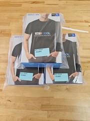 3 PACK – L / LARGE BLACK- 32 Degrees Cool Men’s Short Sleeve T-Shirts Crew Neck