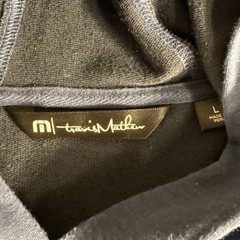 Travis Mathew Shirt Mens Large Blue Long Sleeve Hoodie Stretch Soft Tee