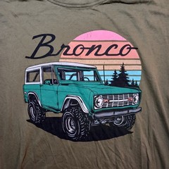 Ford Bronco Mens Brass Tacks T-Shirt Size M Olive Green American Needle