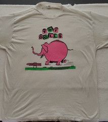 Vtg Toy Dolls Nellie the Elephant T-Shirt Punk White Full Size BT757