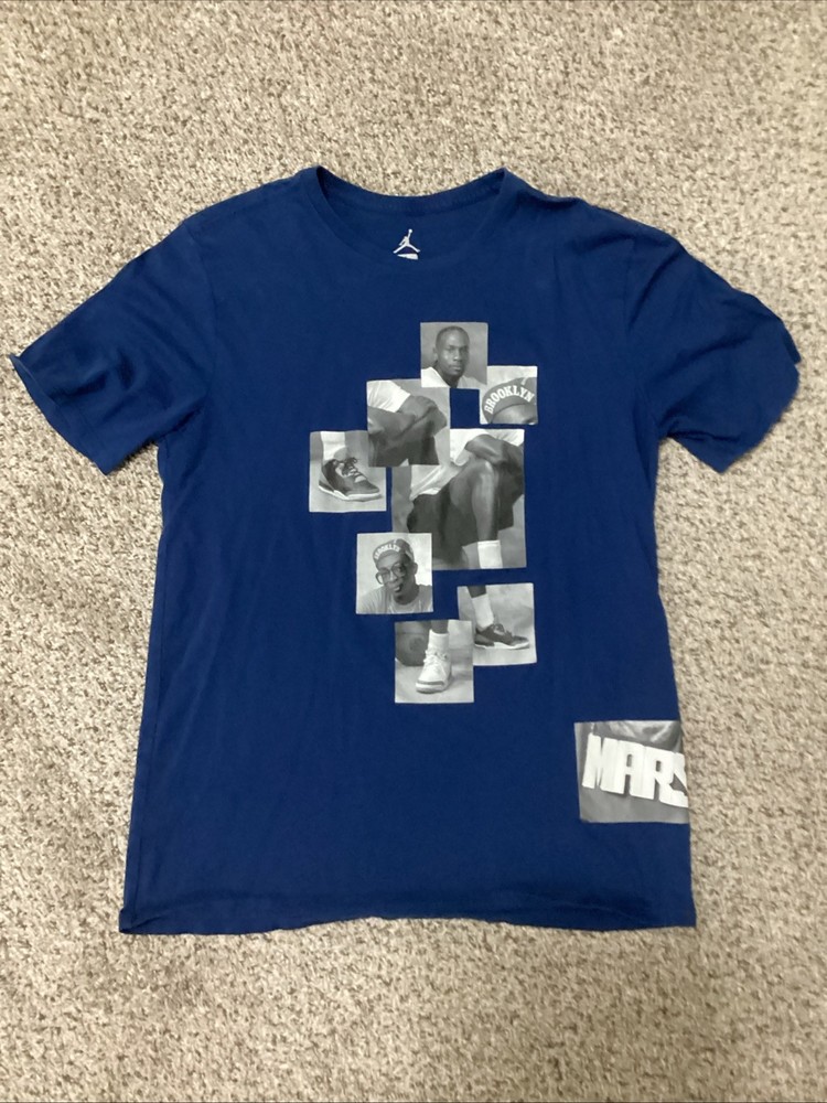 Jordan Mars Shirt Mens Large Spike Lee Graphic Tee Basketball Large Navy