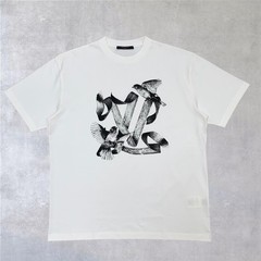 Louis Vuitton LV Birds Graphic Print Logo Cotton Crewneck T-Shirt White Size L