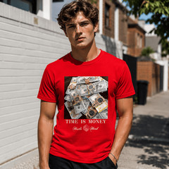 Time Is Money Graphic Men’s T-Shirt Hustle Motivational Streetwear Tee