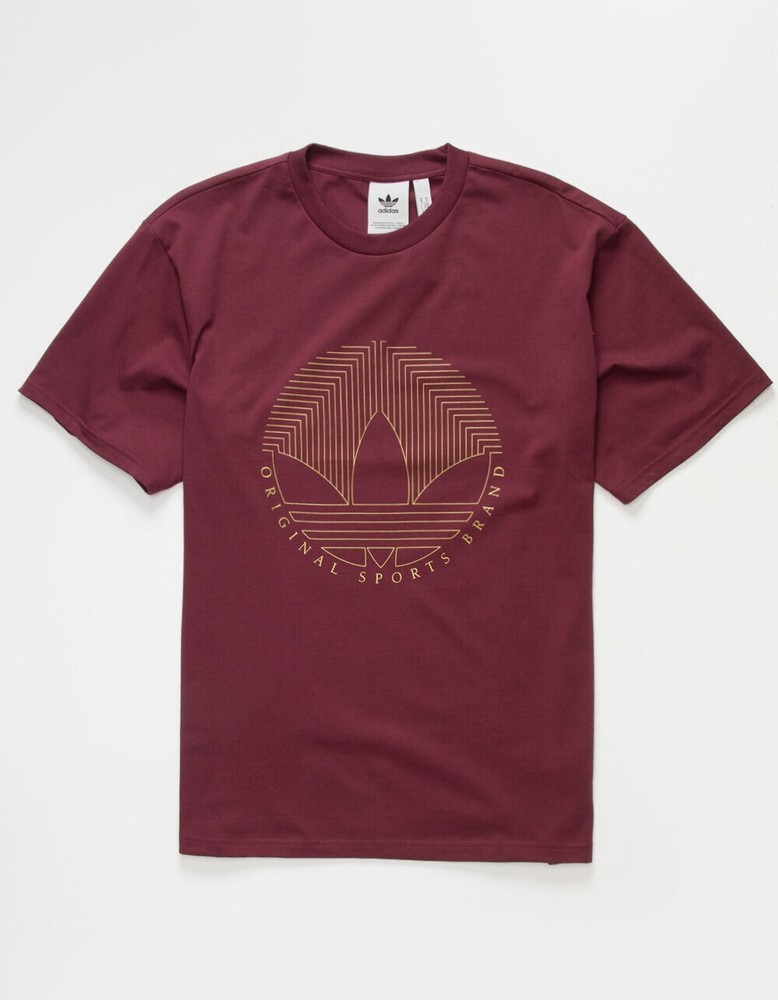 Adidas Originals Deco Trefoil T-Shirt Victory Crimson/Gold Men’s Large XL BNWT