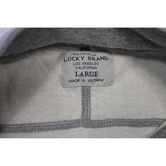 Lucky Brand Henley Shirt Mens Large Gray Excellent Mock Neck Button Pocket