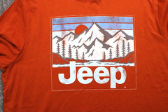 Jeep Distressed Look Retro Graphic Shirt Soft Knit Recycled Material Men 2XL