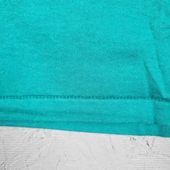 Vintage Hawaiian Tan Shirt Mens XL Teal Sun Palm Graphic Beach Promo 80s Relax