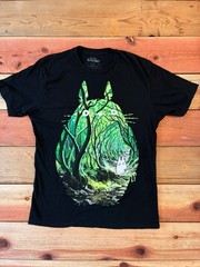 My Neighbor Totoro T Shirt Mens M Black Studio Ghibli Anime Forest Graphic Tee