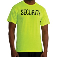 Men’s 2-Sided “SECURITY” T-Shirt in Safety Neon Green