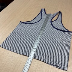 Vintage 90s Hanes Signature Striped Tank Top T Shirt Ringer Medium Stringer