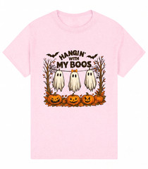 Retro Halloween Ghosts T Shirt Vintage Hangin With My Boos Funny Cute Spooky Tee