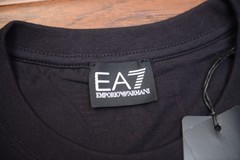 Emporio Armani Black Men’s Cotton EA T-Shirt stripe prnit Size M*L*XL*2XL,3XL