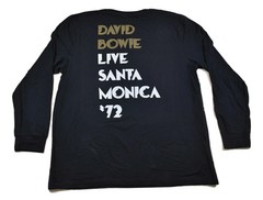 David Bowie Mens Black & White Santa Monica 1972 Long-Sleeve Shirt New 2XL