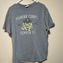Delta Pro Weight Men’s Gray US Marine Corps Semper Fi Bulldog Tee Crew Neck L