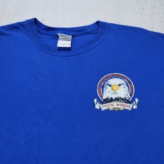 USPS Mail Handler T Shirt Blue Long Sleeve Postal Worker Eagle Logo Tee LG