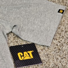 CAT Caterpillar Men’s Size L Large Workwear Gray Logo New!