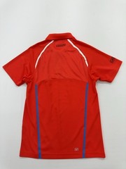Lacoste Boys Red Polo Shirt Size 2 Contrast Side Stripe Short Sleeve