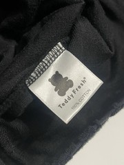 Teddy Fresh Terry Jacquard Men T-Shirt Black Crew Neck Short Sleeve H3 Pod Sz M
