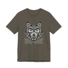 Wolf Spirit T-Shirt | Red & Black Indigenous Formline Wolf Head Tee Shirt