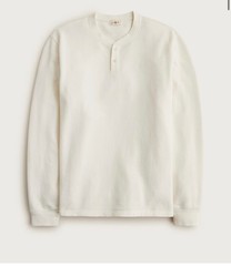 J. CREW Dense cotton herringbone henley in Milky Canvas Size XL NWT