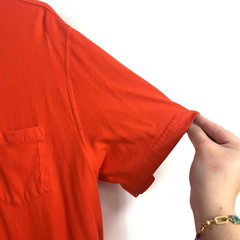Saddlebred Men’s Solid Orange Pocket Round Neck Short Casual Sleeve T-Shirt Sz L