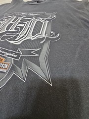 Harley Davidson Old english T-shirt World Famous Sz Large Biker Victoria Texas