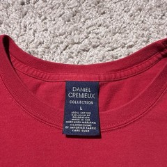 Daniel Cremieux T-Shirt Red Mens Large Pocket Dog Embroidered Classic Y2k Preppy