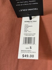 Kenneth Cole Small Rust Tech Pocket T-Shirt Super Soft Flex UPF 50+