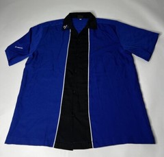 Rare Boeing Starliner Mars Project Blue Black Retro Bowling S/S Shirt Mens L EUC