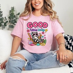 Funny Summer Beach Vacation Cute Raccoon Sunglasses Tropical T-Shirt