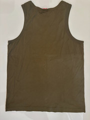 Lacoste LIVE Men’s Tank Top Olive Green Chest Pocket Croc Logo Size L Cotton