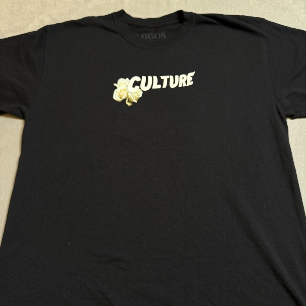 Migos Culture Album Tour Graphic T Shirt Black Roses Size Large