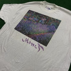 Vintage Monet Shirt Mens XL White 80S 90S Art Hanes Beefy Single Stitch Tee USA