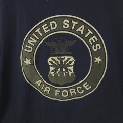 Vintage Air Force Shirt Men XL Blue Short Sleeve Cotton USA Made USAF Bayside