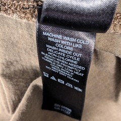 DKNY Jeans Split Neck T-Shirt XL beige/tan color with contrast stitch details