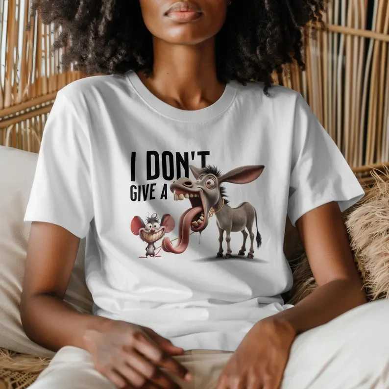 I Don’t Give A Rats Ass Shirt,Rat Meme Shirt,Donkey and Mouse
