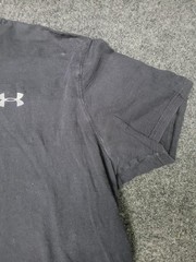 Under Armour Shirt Mens Large Black HeatGear Logo Crew Neck Moisture Wicking