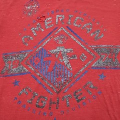 Paper Thin American Fighter T-Shirt Mens XL Red Distress Training Division MMA