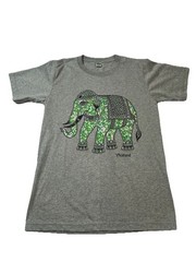 Elephant Thailand T Shirt Adult M Gray Graphic Tee 100 Percent Cotton Reg Fit