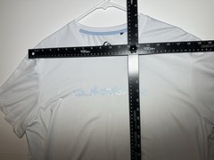 QUICKSILVER MEN’S T-SHIRT – XL – RASH GUARD SHORT SLEEVE UPF 50 – WHITE/BLUE