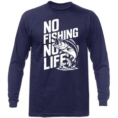 No Fishing No Life Funny Bass Fishing Angler Fisherman Long Sleeve Shirt