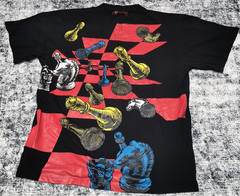 Chess Pieces Request Adult Size Large Vinyl Print T-Shirt Rare