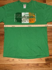Vintage 2005 Budweiser Beer Green T Shirt Mens XL St Patricks Day Irish Y2K