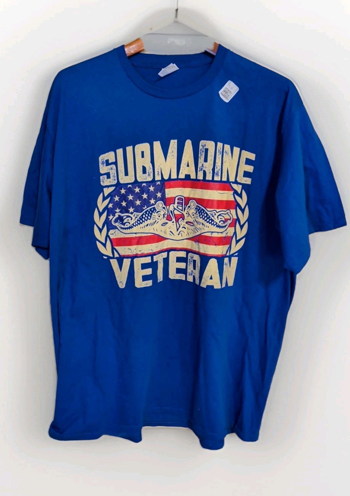 Submarine Veteran T-Shirt 2XL Blue Patriotic Military