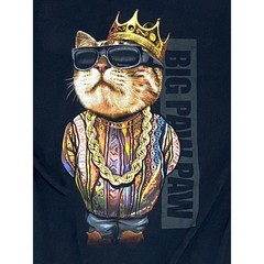 3XL Biggie Smalls Big Papa Shirt Cat King Big PawPaw Novelty Rap Hip Hop Music